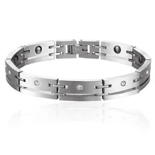 Элегантный Нержавеющая сталь энергия здоровья магнитный браслет с магнитом Стразы ЛЮБОВЬ Дружба Браслеты для мужчин