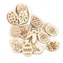 25 шт смешанные формы пасхальное яйцо Деревянный Скрапбукинг кулон для дома висячие украшения DIY Аксессуары Декор ремесла 31x40 мм M1887