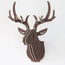3D BUCKY wood Deer head for home decor