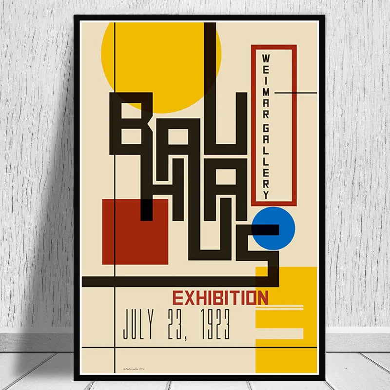 Bauhaus Ausstellung 1923 Weimer выставочный плакат, настенная художественная картина, плакаты и принты, холст, живопись для комнаты, домашний декор - Цвет: 0001