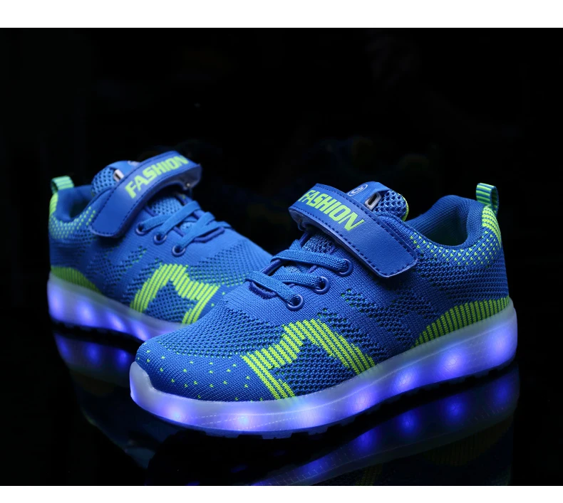 Новинка 25-37 USB зарядное устройство светящиеся кроссовки светодиодная светящаяся обувь для детей мальчиков/девочек светящиеся кроссовки