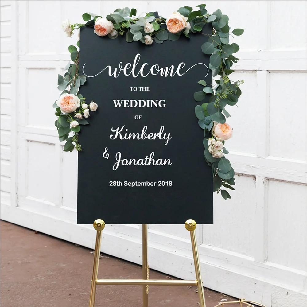 

Personalized Welcome to Wedding Decal Sign Wedding Decor Names Wedding Date Customised Removable Waterproof Sticker H386