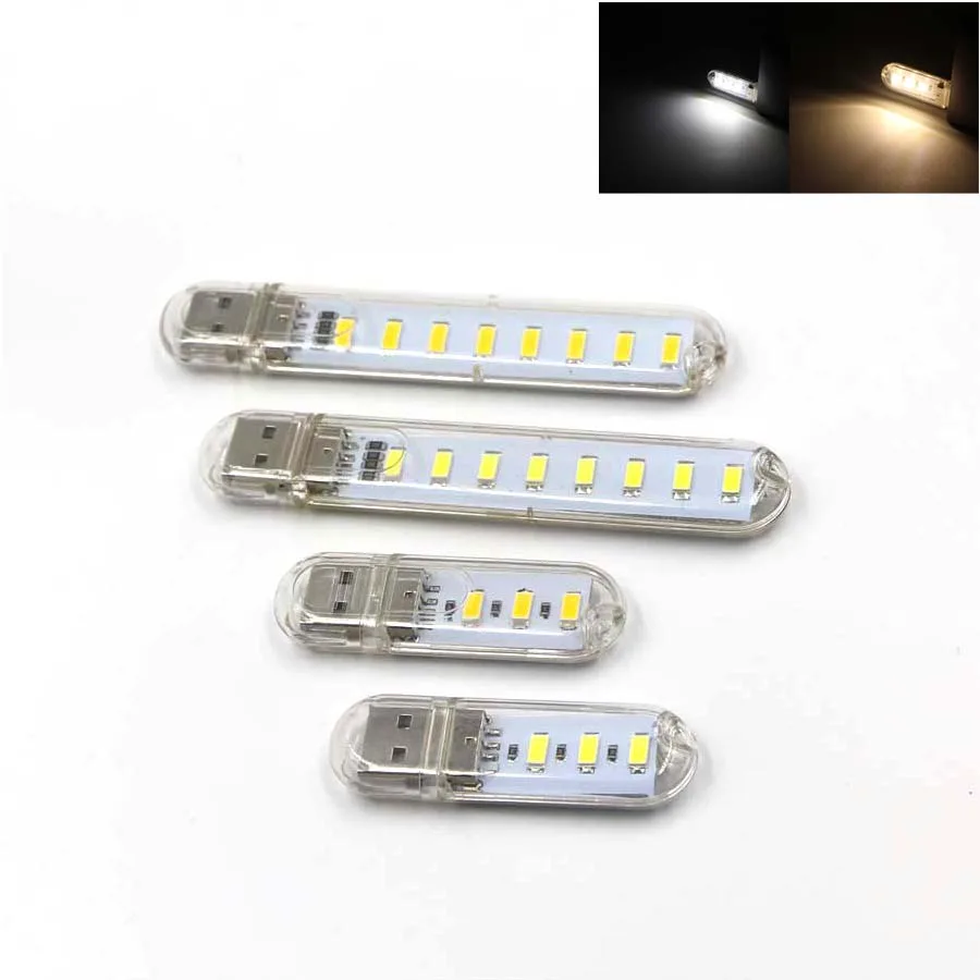

Portable Keychain Mini USB light Gadget 3 8 LED Night Light 5730 SMD Reading led Lamp For Notebook Power Bank Computer Laptop