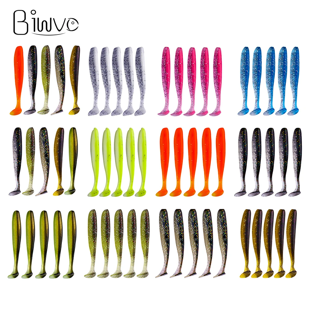 

biwvo 7cm 2g soft lures Soft Wobblers Fishing Lure Silicone Double Easy Shiner Swimbaits isca Artificial Carp Fishing