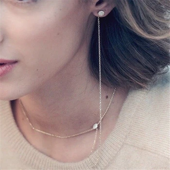 

YP123 925 Sterling Silver AAA CZ Zircon Round Earring Link Chain Necklace Jewelry Set AP* Design Women Wedding Jewelry