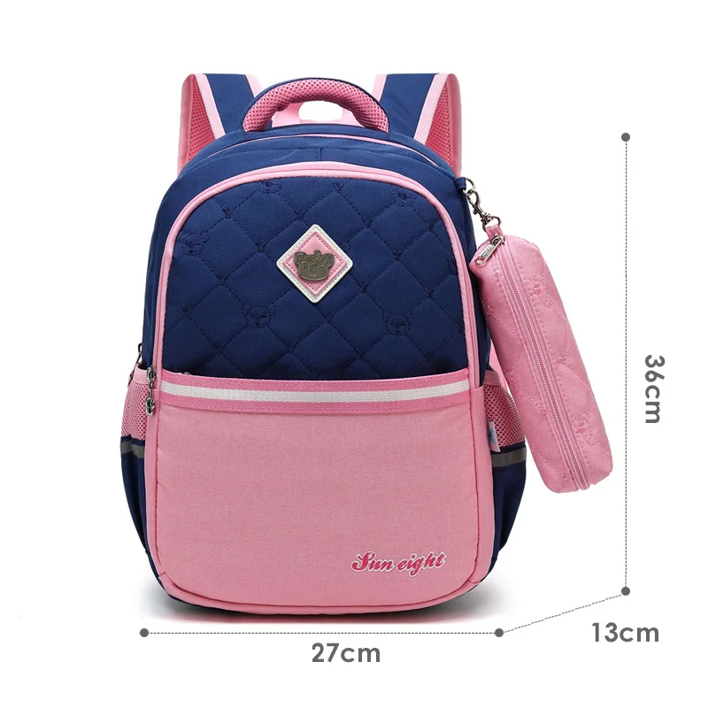 Водонепроницаемые сумки для мальчиков, детский школьный рюкзак, школьные ранцы для мальчиков, рюкзак для детей, школьная сумка, солнечная восьмерка для детей 1-2 класса - Цвет: Navy