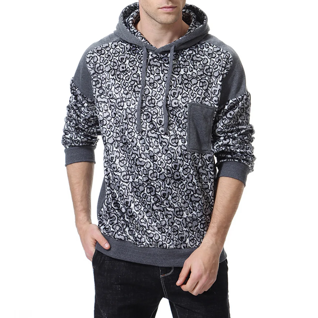 

Hoodie Men's Printed Long-sleeved Hooded Sweatshirt Men's Hooded Shirt Sportswear Sports Jacket Casual Sportswear S-2XL-XY911