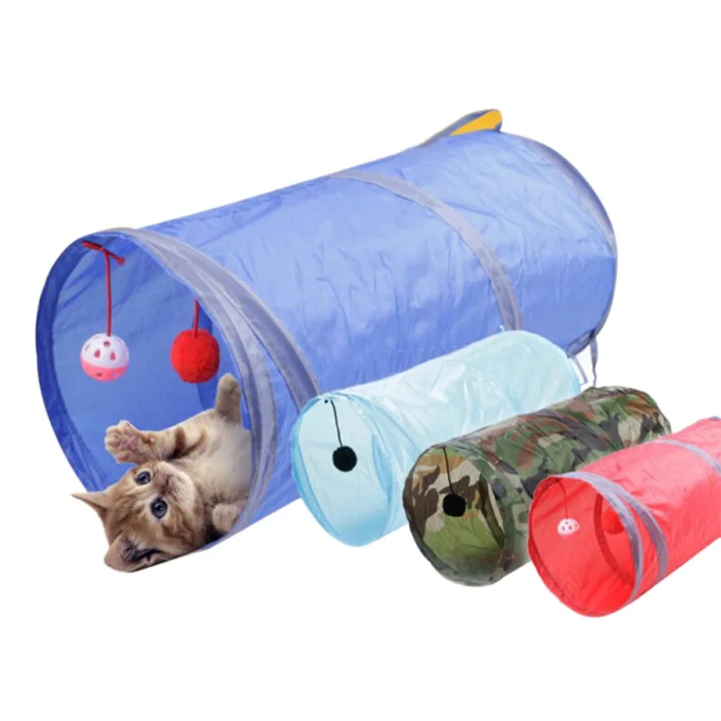 

Nylon Cat Play Tunnel Long Pet Tunnel Funny Toys With Two Scratching Ball Cat Kitten Play Toy Bulk Cat Toys Dog Toys
