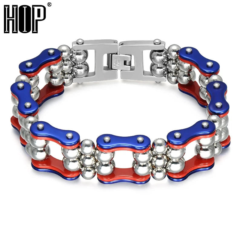 

HIP 22CM Stainless Steel Bead Motor Biker Chain Bracelet Men Boy Heavy Cool Rock Biker Bracelet Bangle Fashion Jewelry