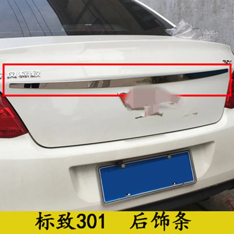 Stainless-steel-Rear-bumper-strip-Tailgate-strip-Trunk-Trim-strip-Rear-trim-fit-for-Peugeot-301