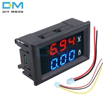 0,28 дюймов Мини цифровой вольтметр Амперметр постоянного тока 100 в 10 А Панель Ампер Вольтметр измеритель тока 0,28 дюйма синий красный двойной светодиодный дисплей