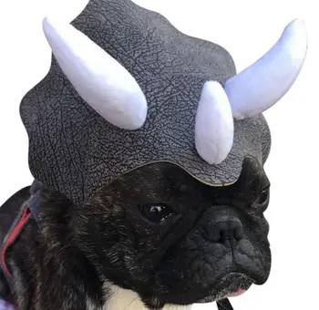 

Pet Triceratops French Bulldog Pug Dog Dinosaur Hat Pet Cat Dog Cosplay Hat Transform Cap Funny Pet Headgear Costume 20E