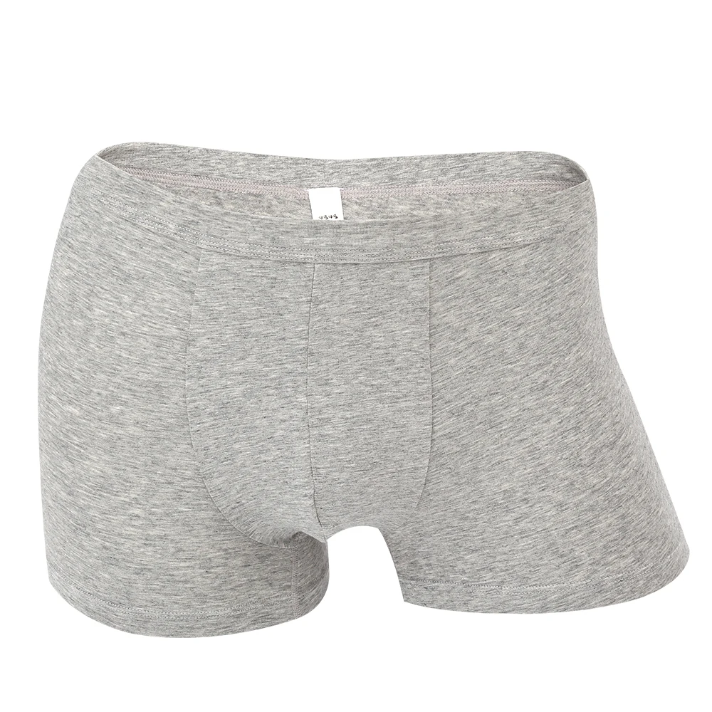 

Haodahaoda Boxers Underwear for Men Grey Cool Comfort soft Breathable Pure Cotton Boxershorts Sexy Gift Boxers