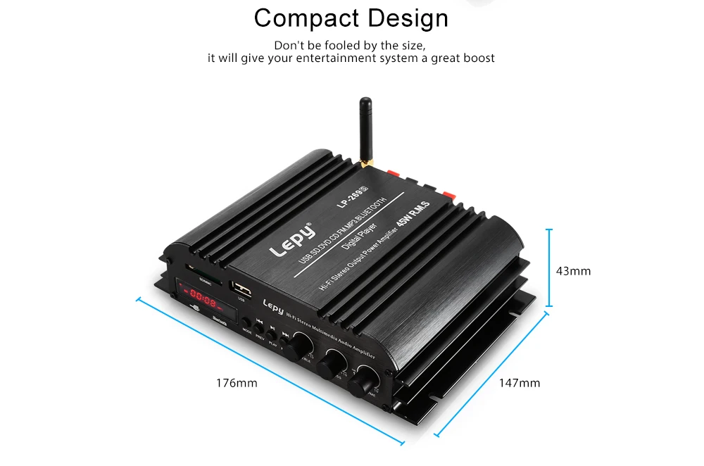 2019 Новый LP-269 S Bluetooth усилитель 2-канальный Hi-Fi стерео аудио мини усилитель XQ-85