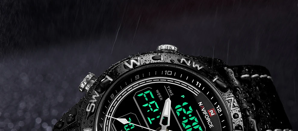 NAVIFORCE Мужская Мода золото спортивные часы военный светодиодный аналоговые цифровые кварцевые наручные часы кожа часы Relogio Masculino