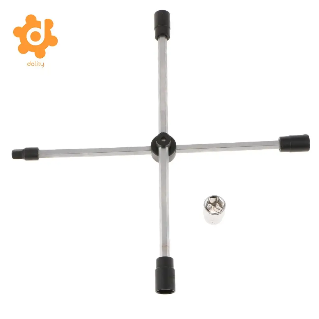 4 Way Cross Rim Wheel Wrench Nut Brace Aluminum Spanner Tool