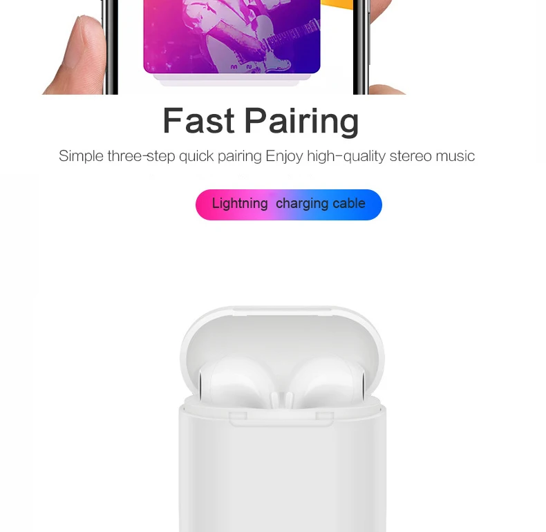 XLSTO Upgrade Bluetooth Mini Double ear IFANS Earbuds Earphone Wireless Air Headsets pods with mic for IPhone 8 7 Plus 6 Android (7)