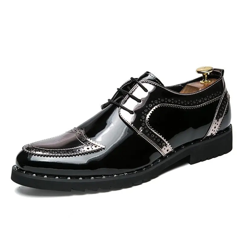 Мужские кожаные кроссовки; Мужская обувь; оксфорды; мужские кожаные кроссовки; модельные мужские прогулочные туфли; кожаные повседневные сандалии Oxfods - Цвет: Серебристый