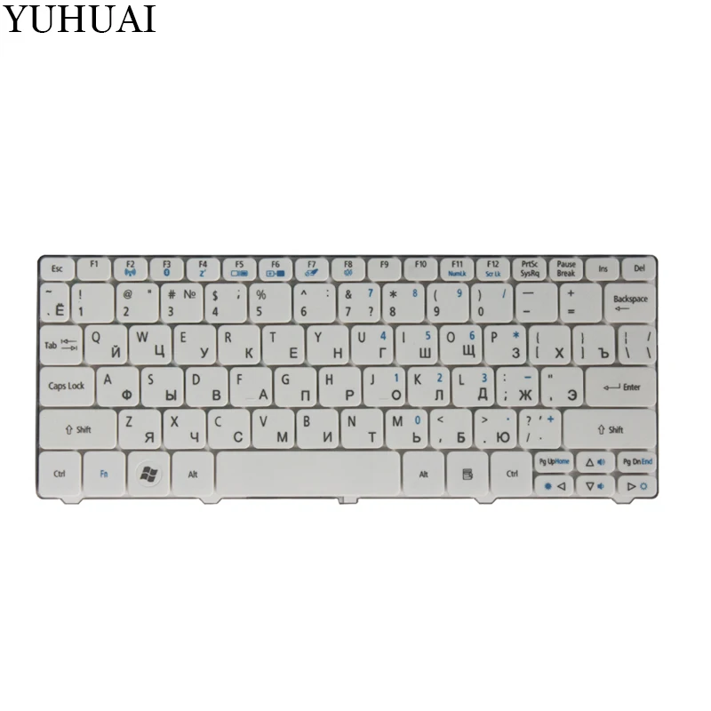 For Acer Aspire One Happy 2 ZE-7 E100 AOE100 P0VE6 POVE6 ZE6 ZE7 N55C Laptop keyboard White Russian