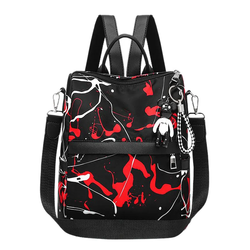 

Graffiti Style Women'S Backpack Youth Bag Large Simple Oxford Cloth Backpack