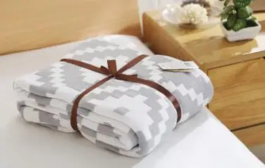 120X180 см, клетчатое трикотажное детское одеяло с геометрическим рисунком, Хлопковое полотенце, одеяло для новорожденных, пеленание для взрослых, диван, постельные принадлежности, одеяло для автомобиля, s - Цвет: as pic