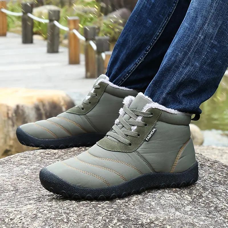 Men winter snow boots lightweight ankle boots warm