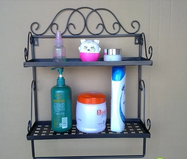 Free Shipping 2 Tier Iron Craft Wall Rack Vintage Shelf Bathroom Towel Bar Decoration Handicraft Accessory In Shelves From Home Free Shipping 2 Tier Iron Craft Wall Rack Vintage Shelf Bathroom Towel Bar Decoration Handicraft Accessory In Shelves From Home