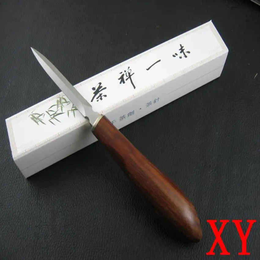 Foreign Damascus steel Puer Tea Solid Wood Needle Copper Handle Puer