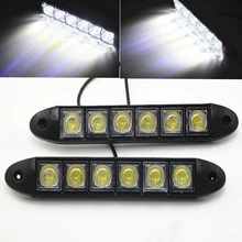 Внешние огни, 2x 6 LED, 12/24В, высокая мощность, DRL, универсальные дневные огни, ходовые огни, фара, бесплатная доставка