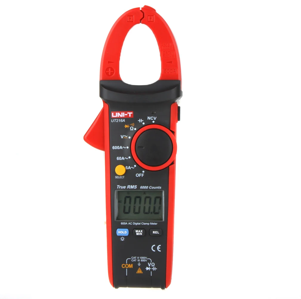 

UNI-T UT216A Auto Range Multimeter Mini True RMS Digital Clamp Meter w/ NCV Capacitance AC/DC Voltage Current Tongs Ohm Tester