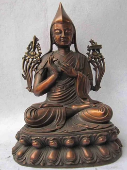 

xd 003134 Tibet Buddhism Temple Classical Copper Red Bronze Tsong-kha-pa Buddha Statue