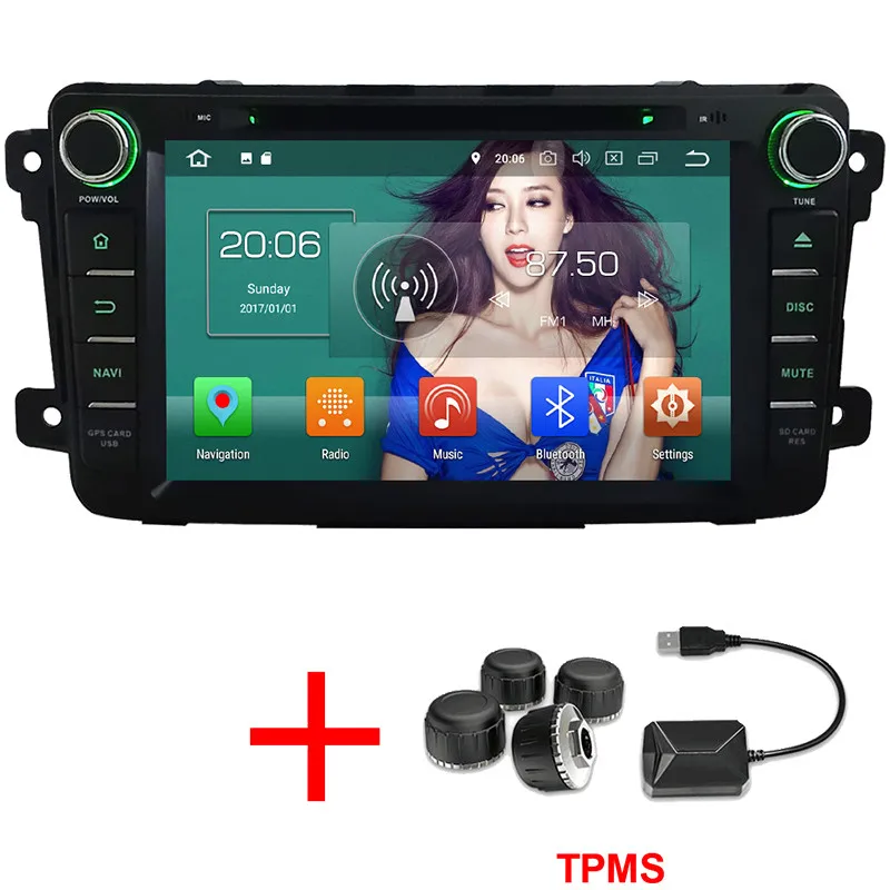 KLYDE " 4G WI-FI Octa Core PX5 Android 8,0 4 Гб Оперативная память 32 GB Встроенная память RDS DVD мультимедиа плеер Радио стерео для Mazda CX-9 2007 - Цвет: Radio x USB TPMS