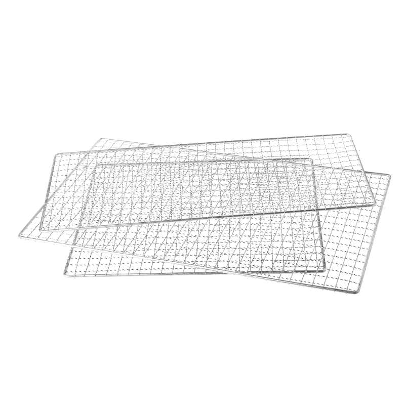 MEXI 1PC 26x44cm Stainless Steel BBQ Barbecue Grill Grilling Mesh Wire Net Outdoor Kitchen Cooking Rotisserie Parts