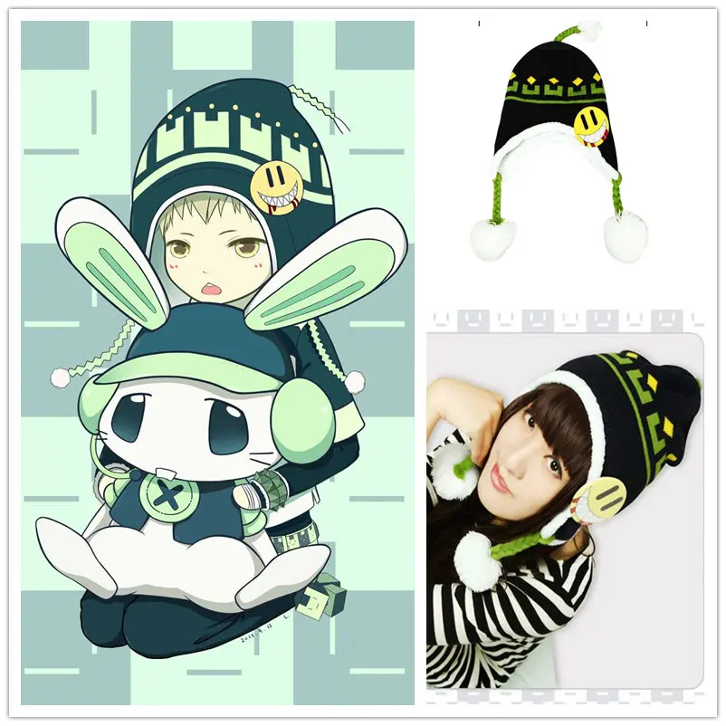 

Adult Kids Anime Dramatical Murder Cosplay Costume DMMd Noiz Winter Warm Knitted Hat Badge Cap Beanie Ski Cap