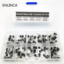 10Values* 20 штук = 200/набор коробка транзисторов пакет транзисторный комплект TO-92 BC337 BC327 2N2222 2N2907 2N3904 2N3906 S8050 S8550 A1015 C1815