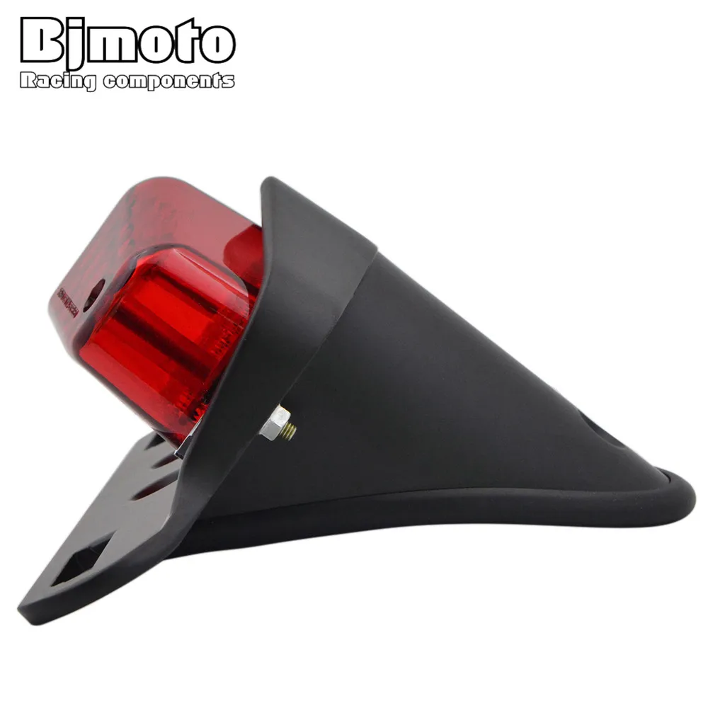  BJMOTO Emark Retro Red LED Rear Tail Brake Stop Light License Number Plate Taillight For Harley Hon - 32819951050