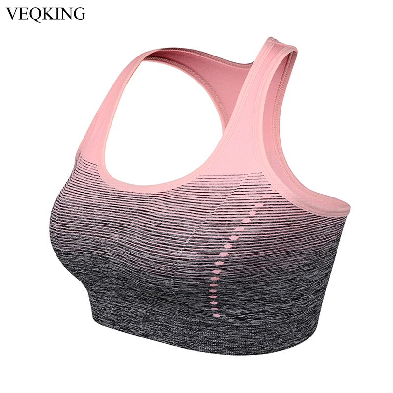 Veqking Gradient High Stretch Sports Bras,women Quick Dry Padded Sports ...