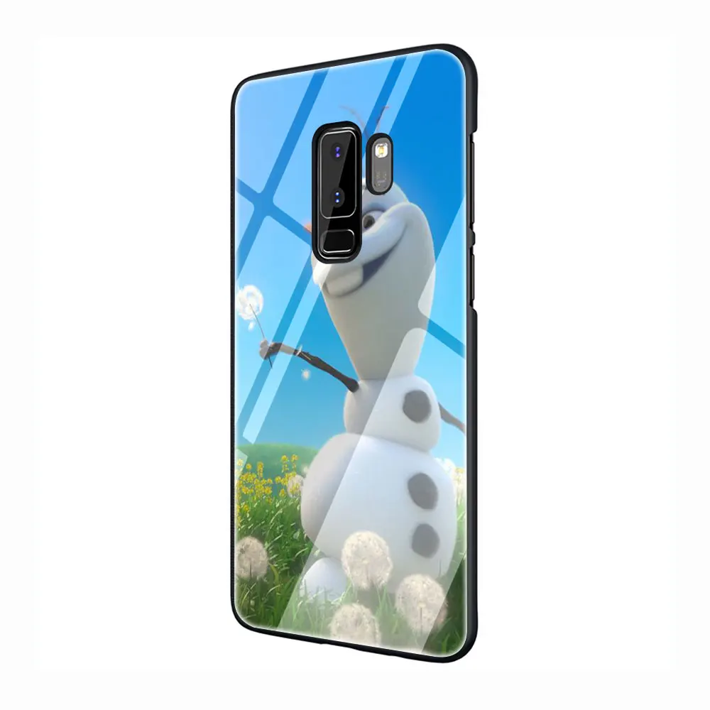 Симпатичные Олаф снеговик закаленное Стекло Телефон чехол для Galaxy S7 edge S8 9 10 Plus, Note 8, 9, 10, A10 20 30 40 50 60 70 - Цвет: G8