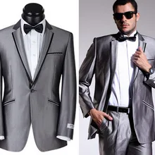 Г. весенний сезон мужские серебристо-серый 80% шерсть 20% полиэстер смокинг пиджак/события/для выступления