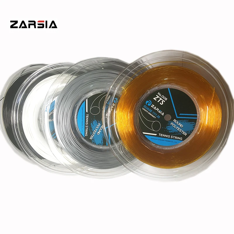 1 بكرة ZARSIA 4G البوليستر تنس مضرب سلسلة 1.25 MM راكيت تنس دائم تنس سلاسل جولة السلس 200 M كبيرة بكرة 4 ألوان