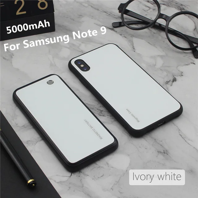 Беспроводной магнитный чехол для зарядки аккумулятора s для samsung Galaxy S9/S9 Plus/Note 8/Note 9 Один аккумулятор не включает чехол для телефона - Цвет: White For Note 9