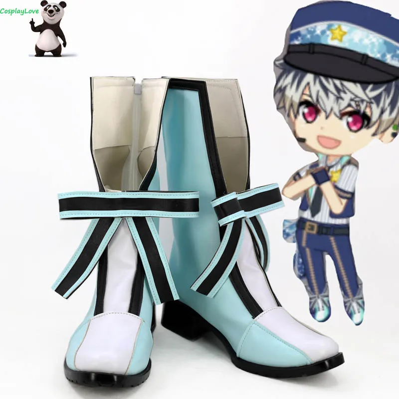 IDOLiSH7 Momo/Обувь для костюмированной вечеринки Цвет Синий Длинные сапоги