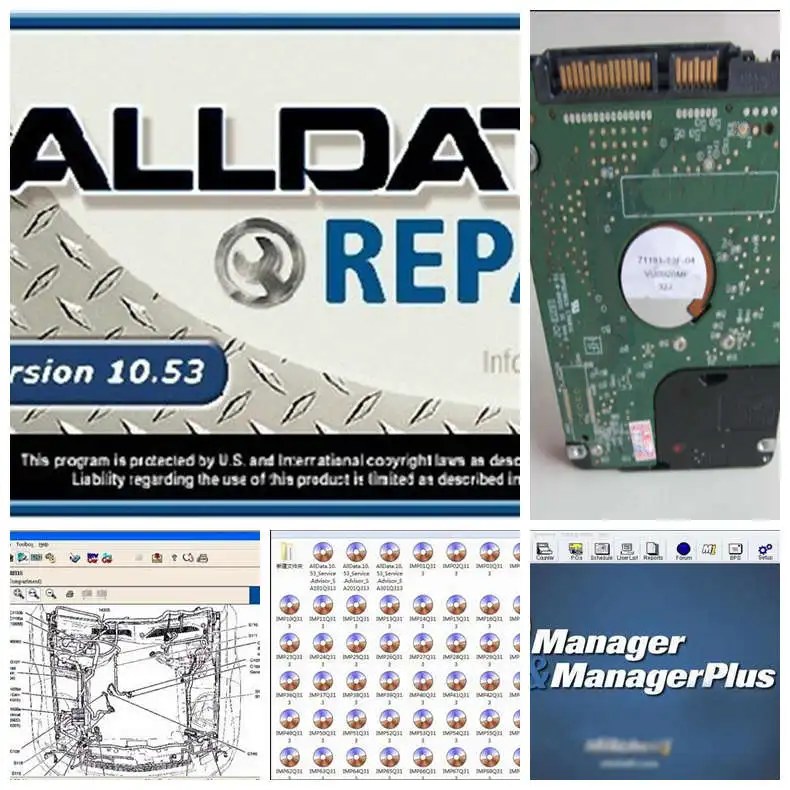  2017 software de reparación automática alldata 1053 + Mitchell 2015 + Manger Plus + ultramato total