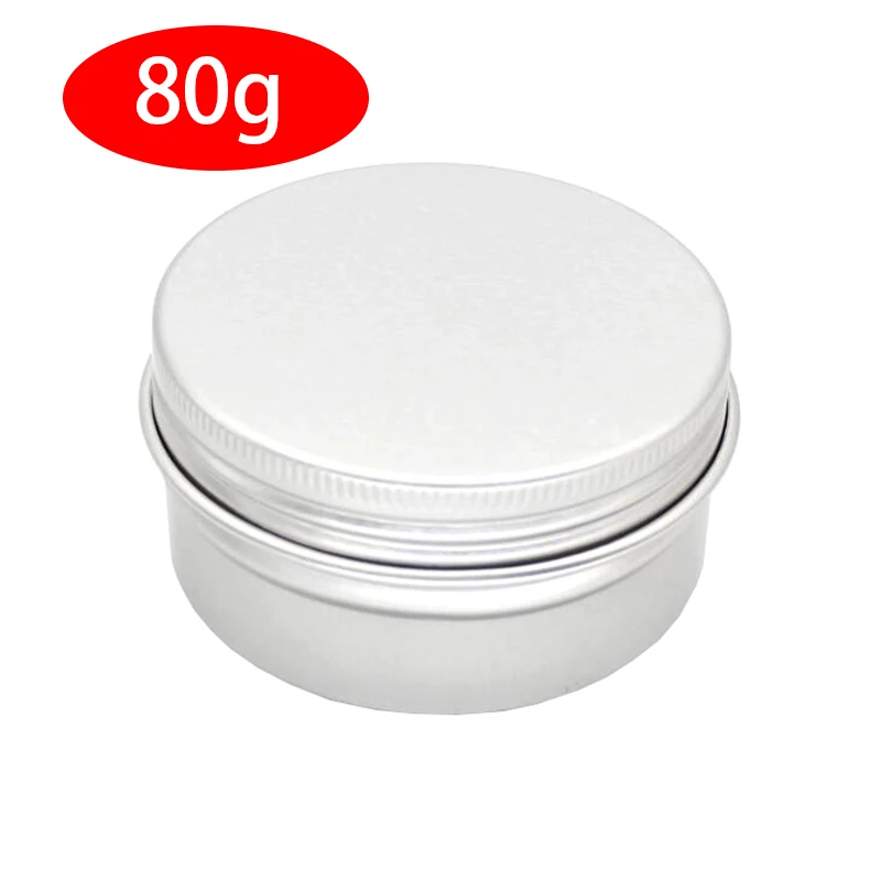 50 قطعة 80g الألومنيوم كريم الجرار مع المسمار غطاء ، حالة مستحضرات التجميل جرة ، 80 مللي الألومنيوم علب ، الألومنيوم الشفاه بلسم الحاويات