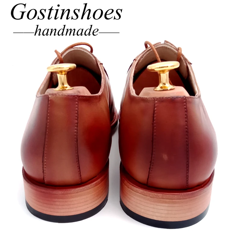 Goodyear Welted Handmade Men Dress Brogues Oxfords Brown Cow Leather Men Formal Business Office Shoe Lace-up Pointed Toe GSTN012 Goodyear Welted Handmade Men Dress Brogues Oxfords Brown Cow Leather Men Formal Business Office Shoe Lace-up Pointed Toe GSTN012