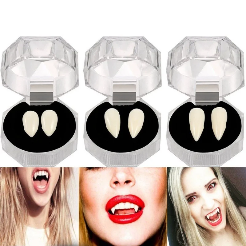 

2Pcs Halloween Cosplay Dentures Zombie Vampire Teeth Ghost Devil Fangs Props Costume Party Horrific Fun Clown Tooth