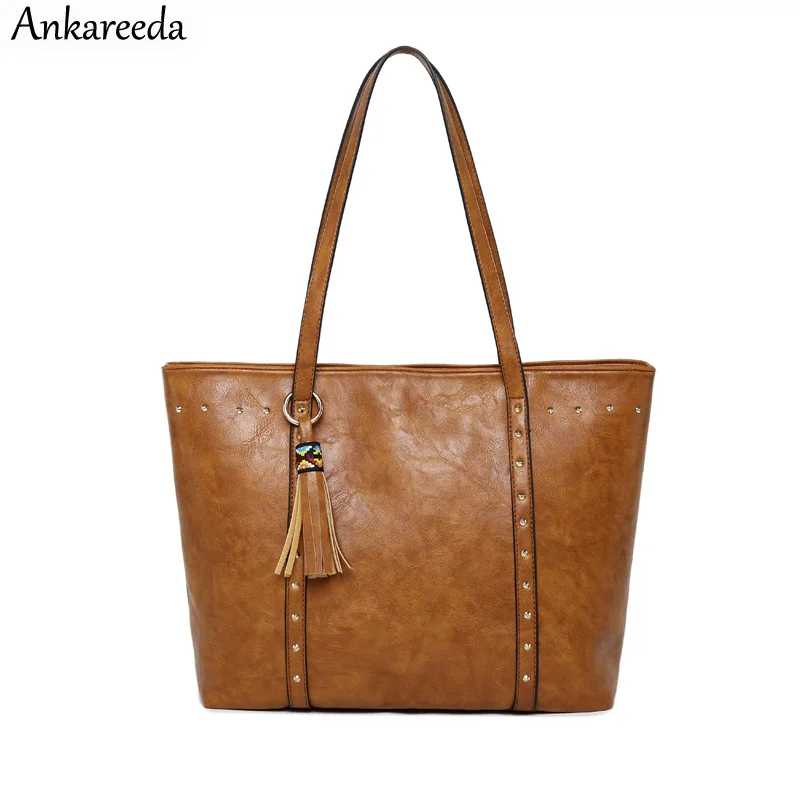 

Ankareeda Leather Handbags Big Women Bag High Quality Casual Female Bags Trunk Tote Brand Shoulder Bag Ladies Large Bolsos