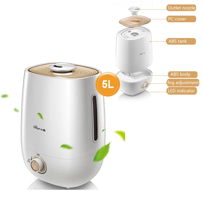 

22%,5l Home Double Purification Mist Maker Portable Knob Aroma Diffuser Ultrasonic Humidifier WithAntibacterial Water Tank A50U1