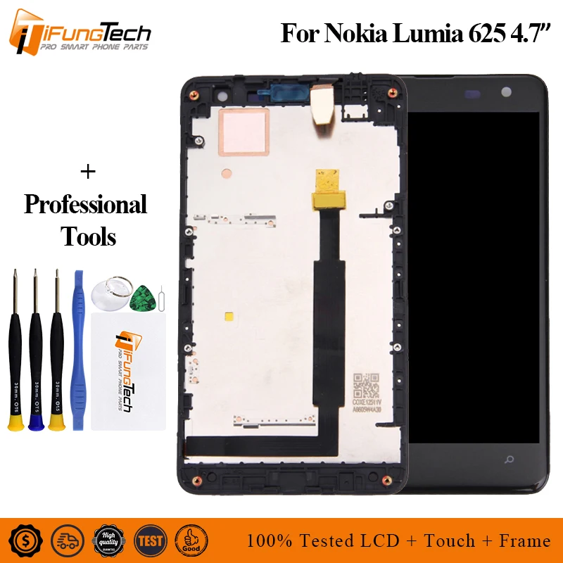 Оригинал для Nokia Lumia 625 RM-941 RM-943 ЖК-дисплей и кодирующий преобразователь сенсорного