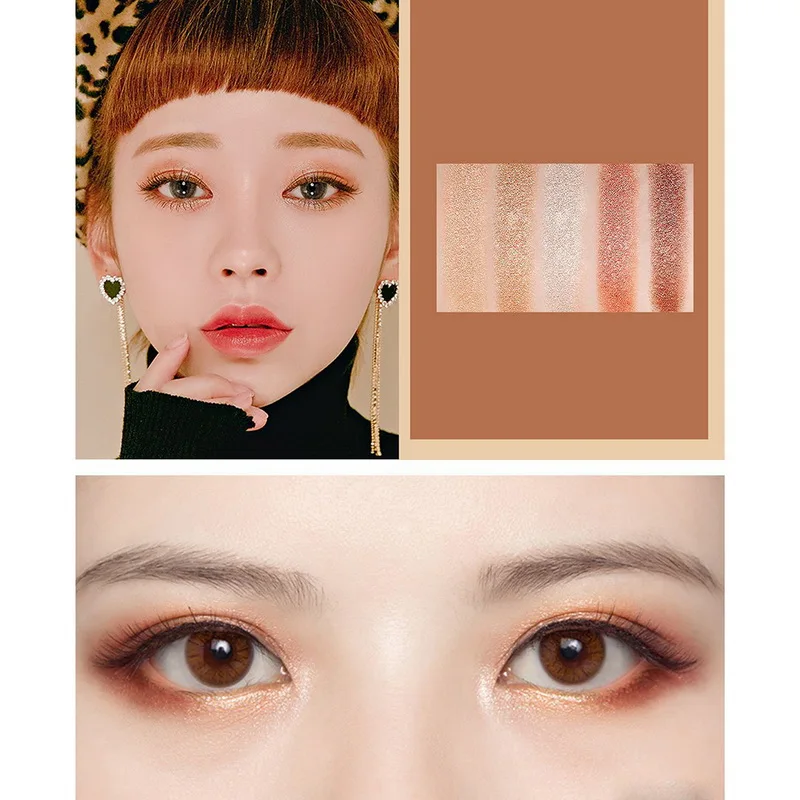 

Manooby Milk Tea Color Make Up Palette Beauty Women Cosmetics Pressed Eyeshadow Palette Korean Style Makeup Eye Shadow 5 Colors